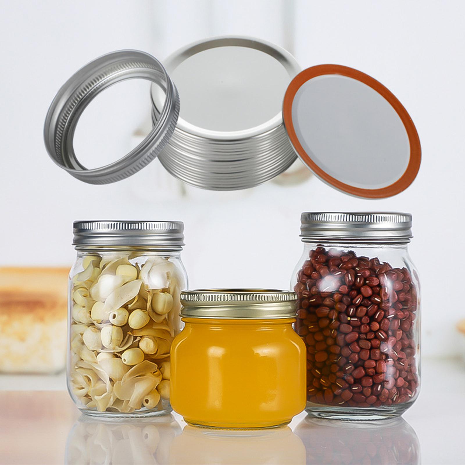 Canning Lids Canning Jar Caps Pickled Food Organizer  Silver 70mm 70pcs