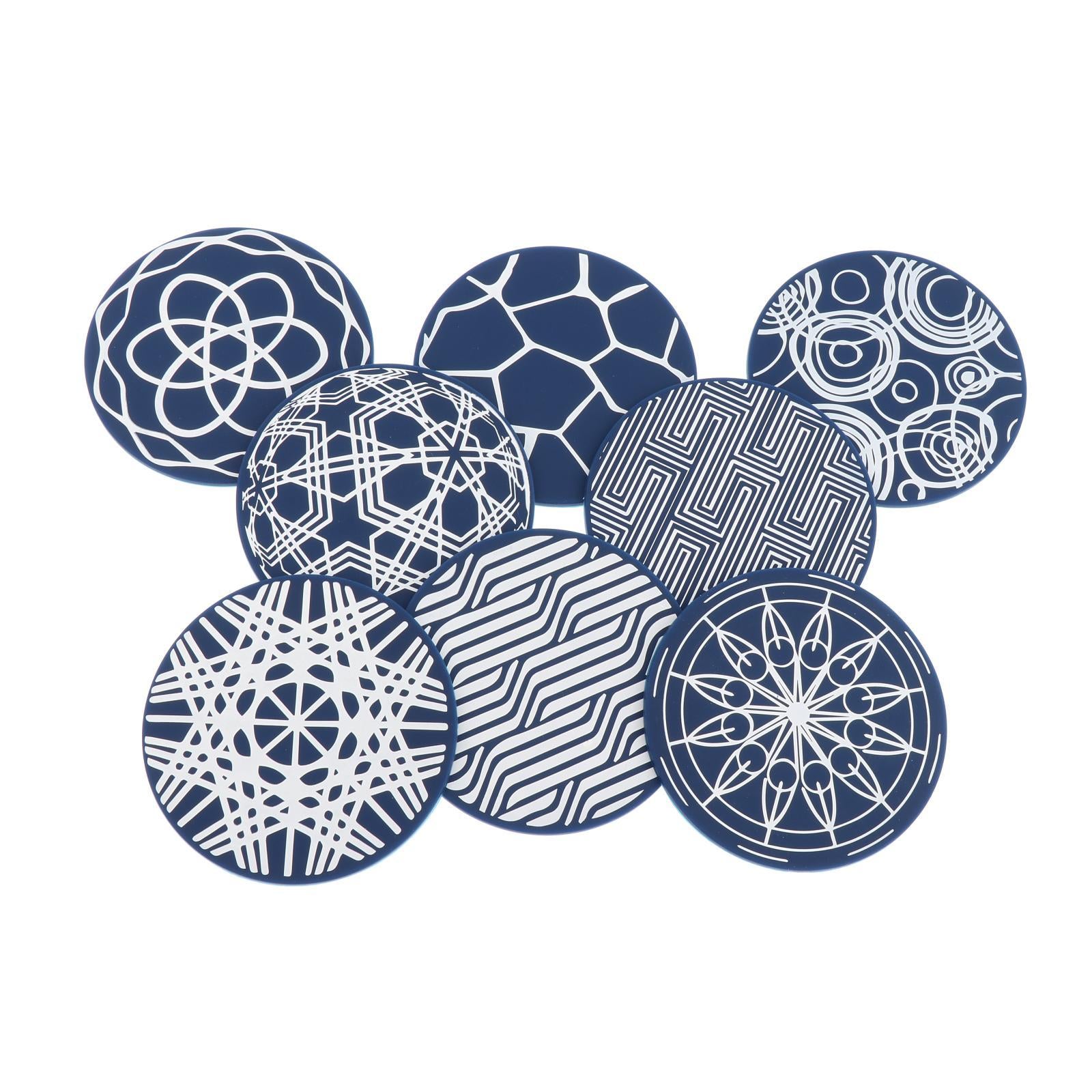 8piece Drinks Coasters Kitchen Cup Pads Coaster Holder Home Decoration Square Coasters Rack