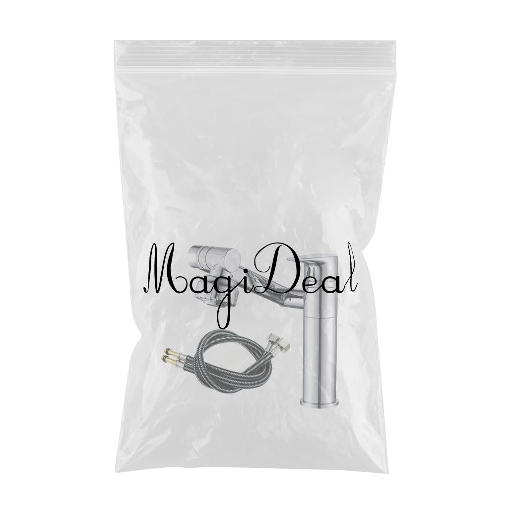 Bathroom Sink Faucet Water Tap Basin Faucet for Bathroom Silver Hose