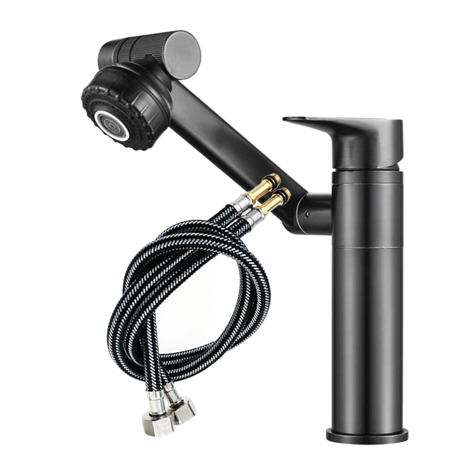 Bathroom Sink Faucet Water Tap Basin Faucet for Bathroom Black Hose