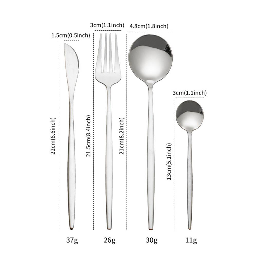 Cutlery Set Stainless Flatware Eating Tableware Cutlery  Silver