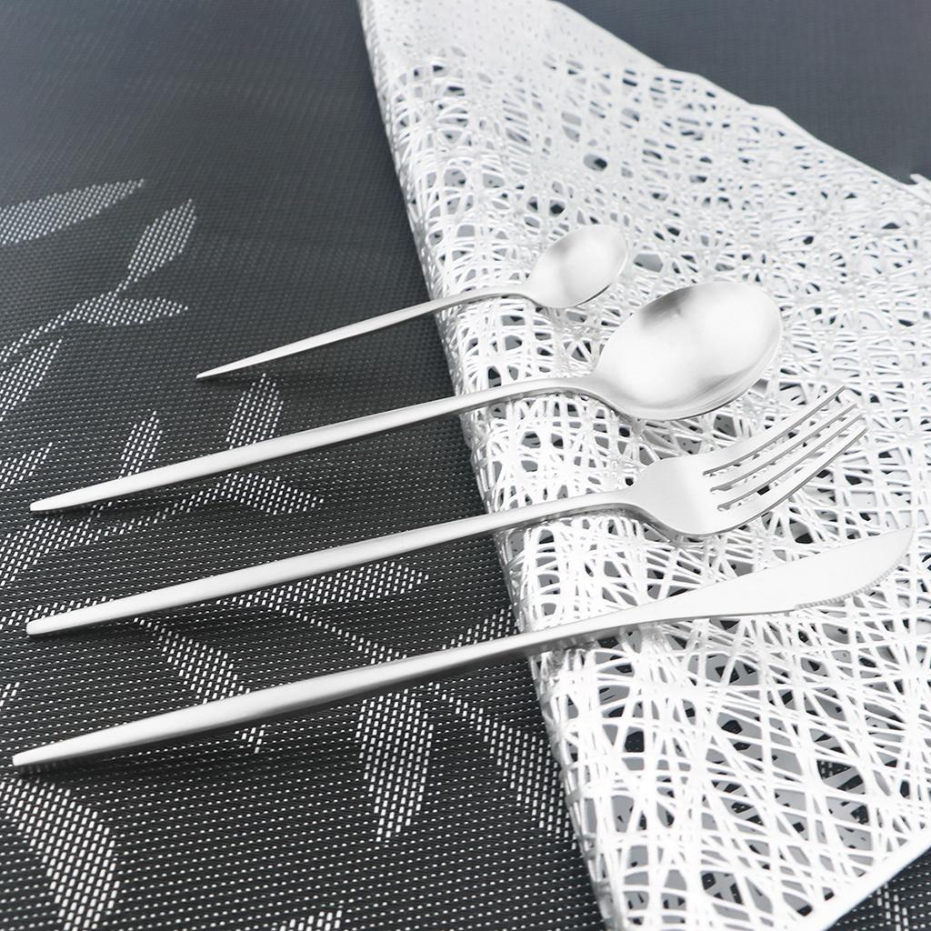 Cutlery Set Stainless Flatware Eating Tableware Cutlery  Silver
