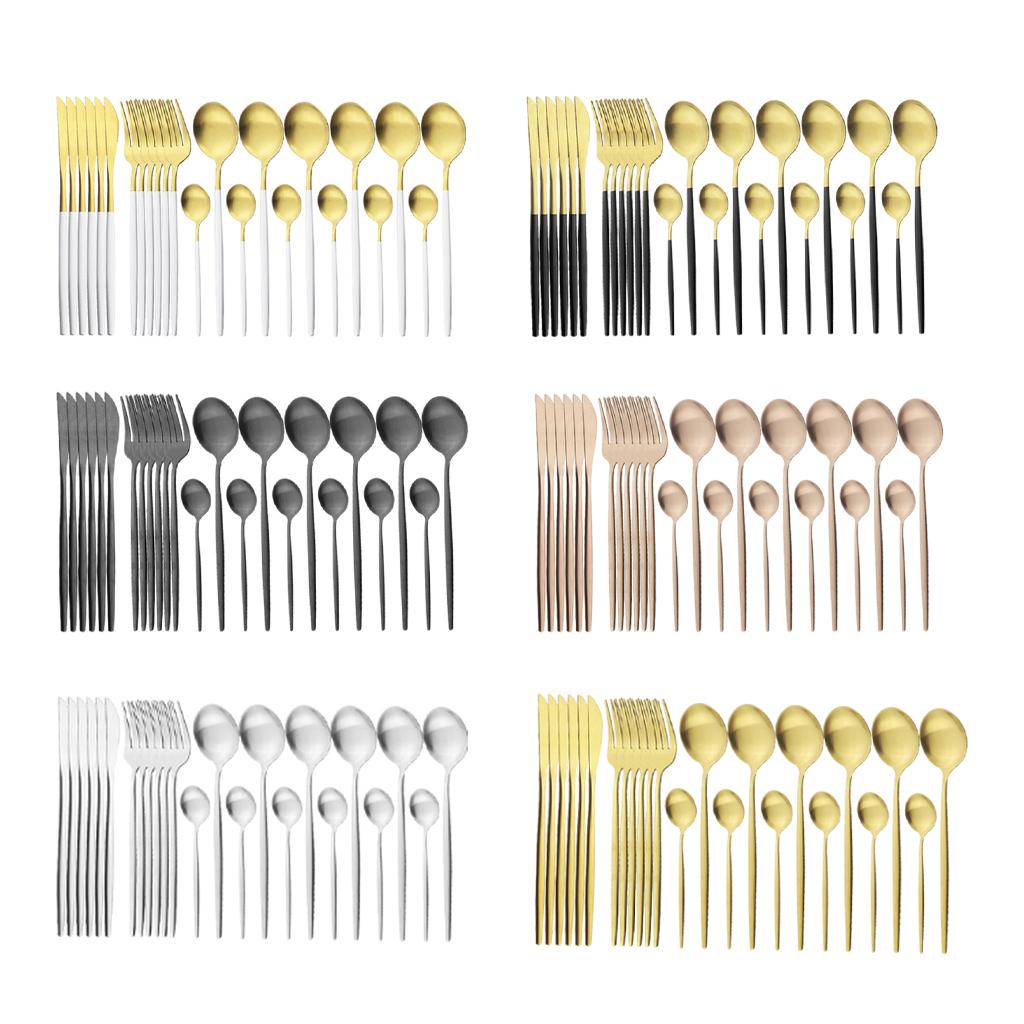 Cutlery Set Stainless Flatware Eating Tableware Cutlery  Silver