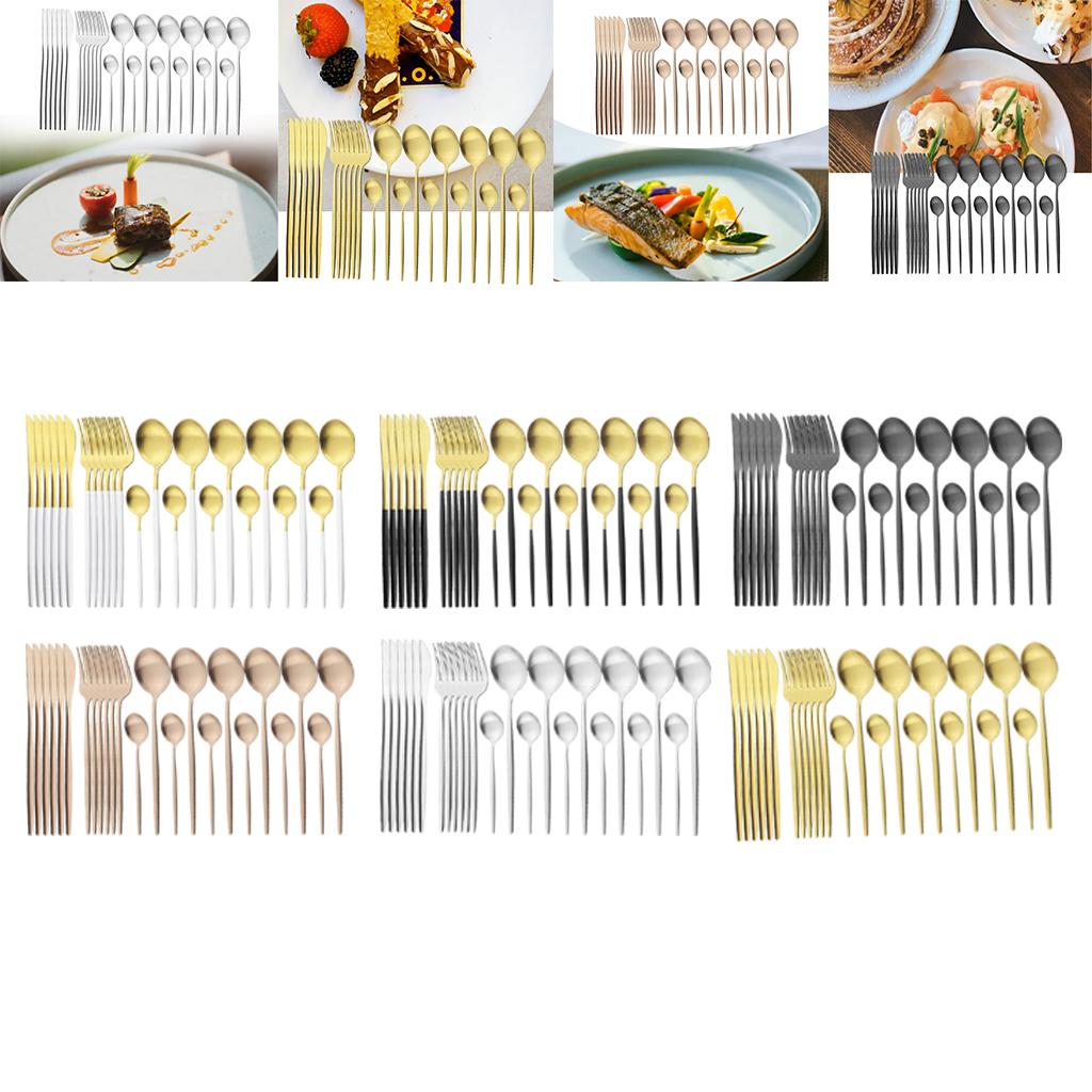 Cutlery Set Stainless Flatware Eating Tableware Cutlery  Silver