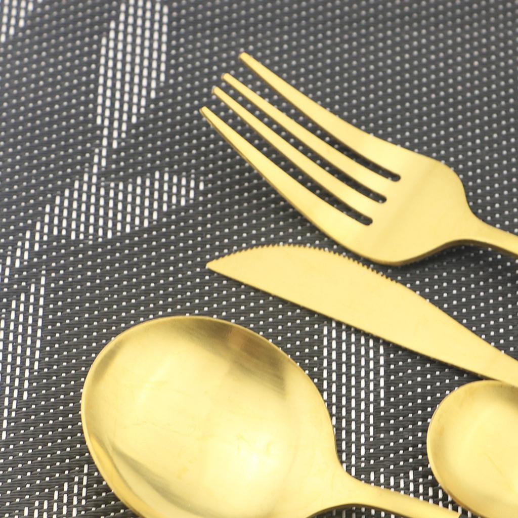 Cutlery Set Stainless Flatware Eating Tableware Cutlery  Golden