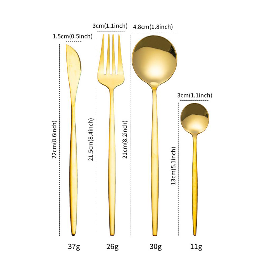 Cutlery Set Stainless Flatware Eating Tableware Cutlery  Golden