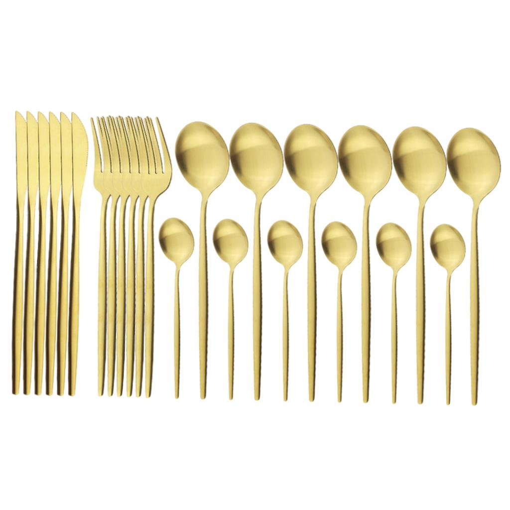 Cutlery Set Stainless Flatware Eating Tableware Cutlery  Golden