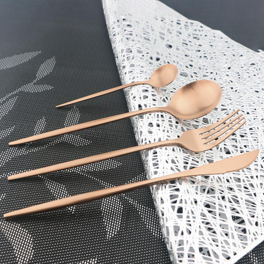 Cutlery Set Stainless Flatware Eating Tableware Cutlery  Rose Golden