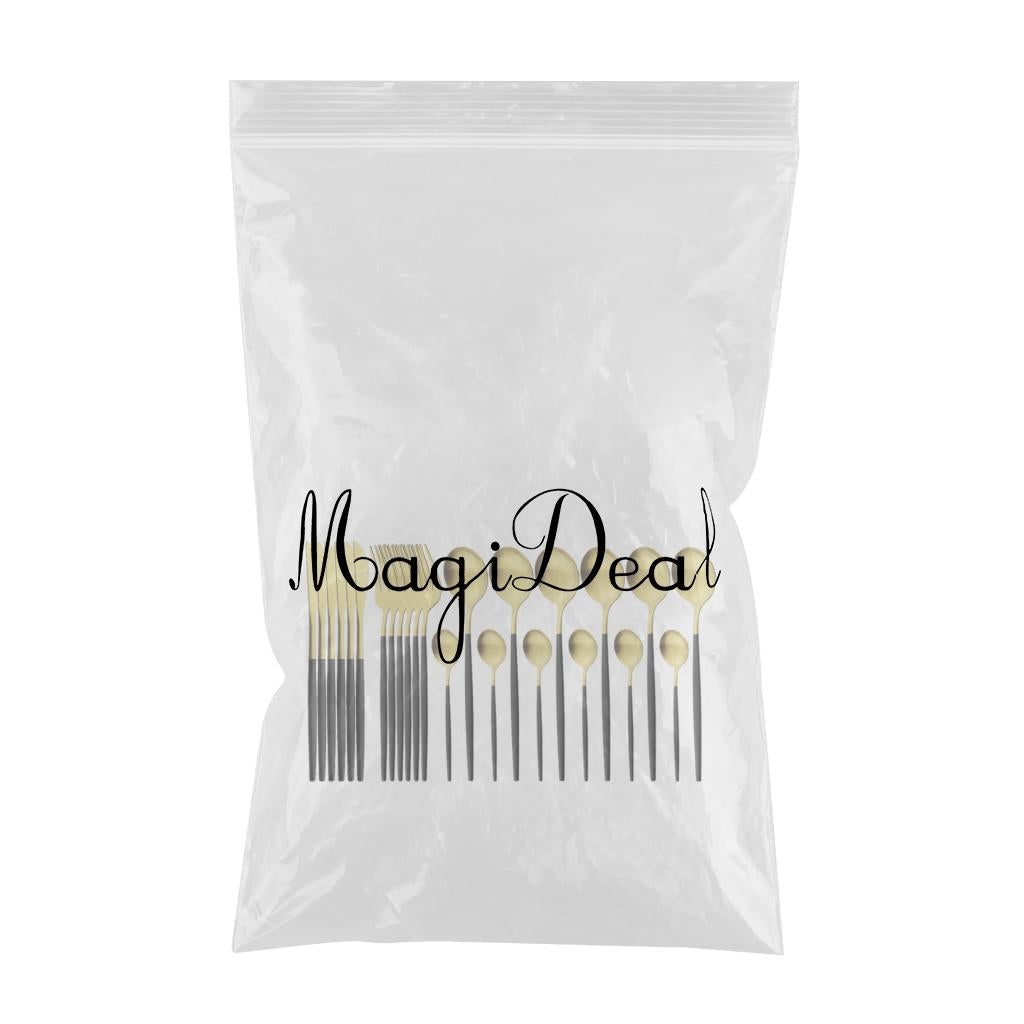 Cutlery Set Stainless Flatware Eating Tableware Cutlery  Black Golden