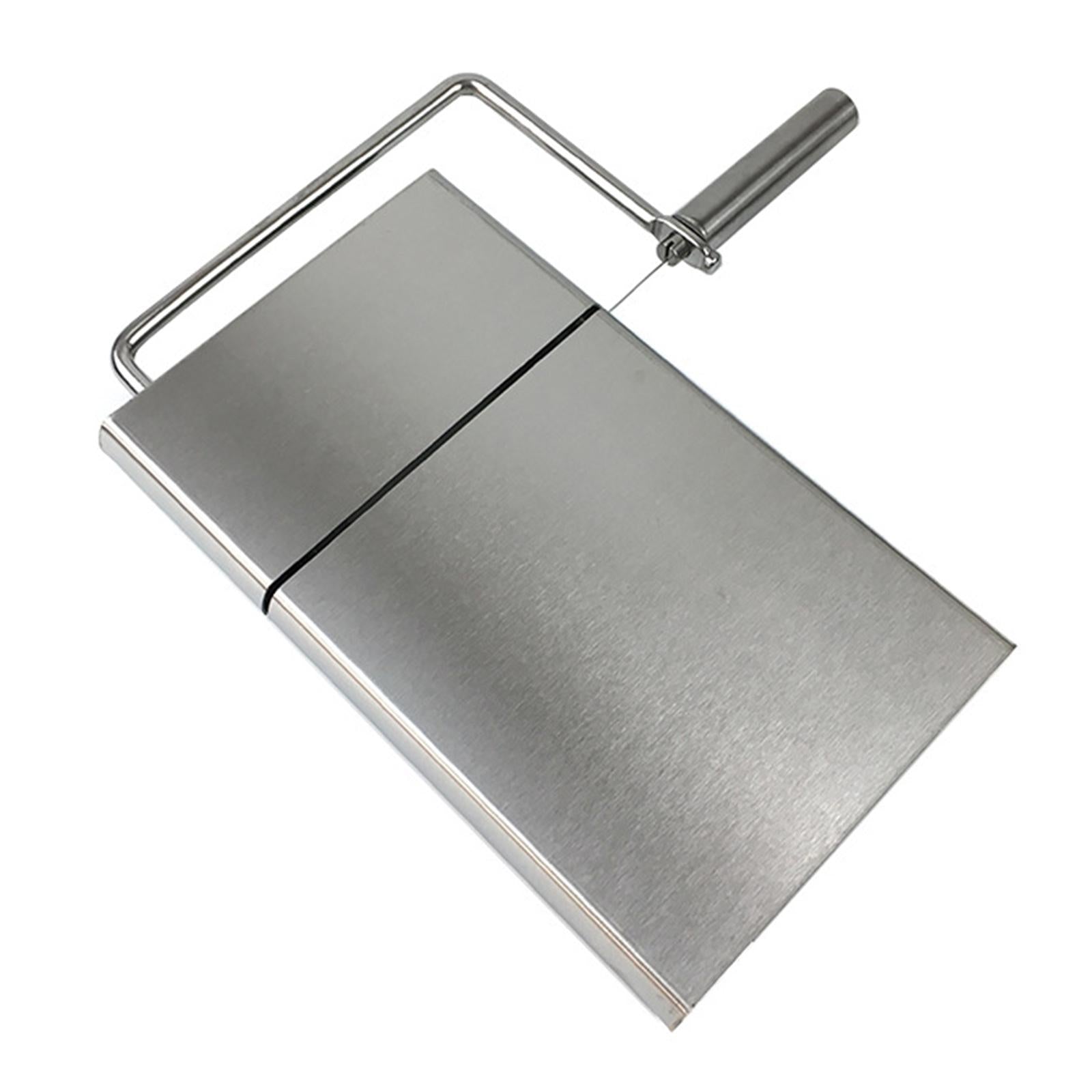 Cheese board and wire slicers cutter stainless steel serving board