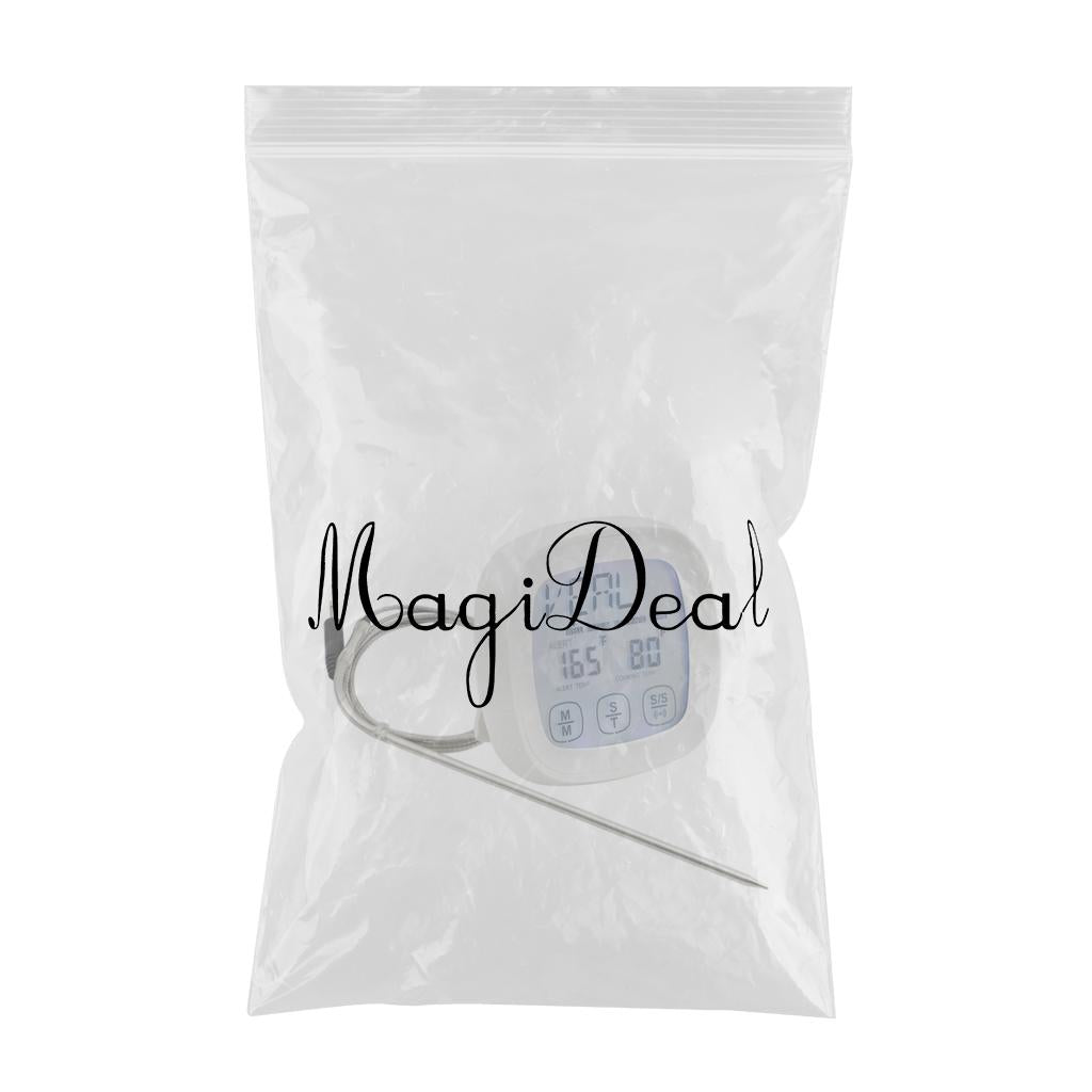Digital Portable Food Thermometer for Cooking with Brackets Deep Fry Kitchen White