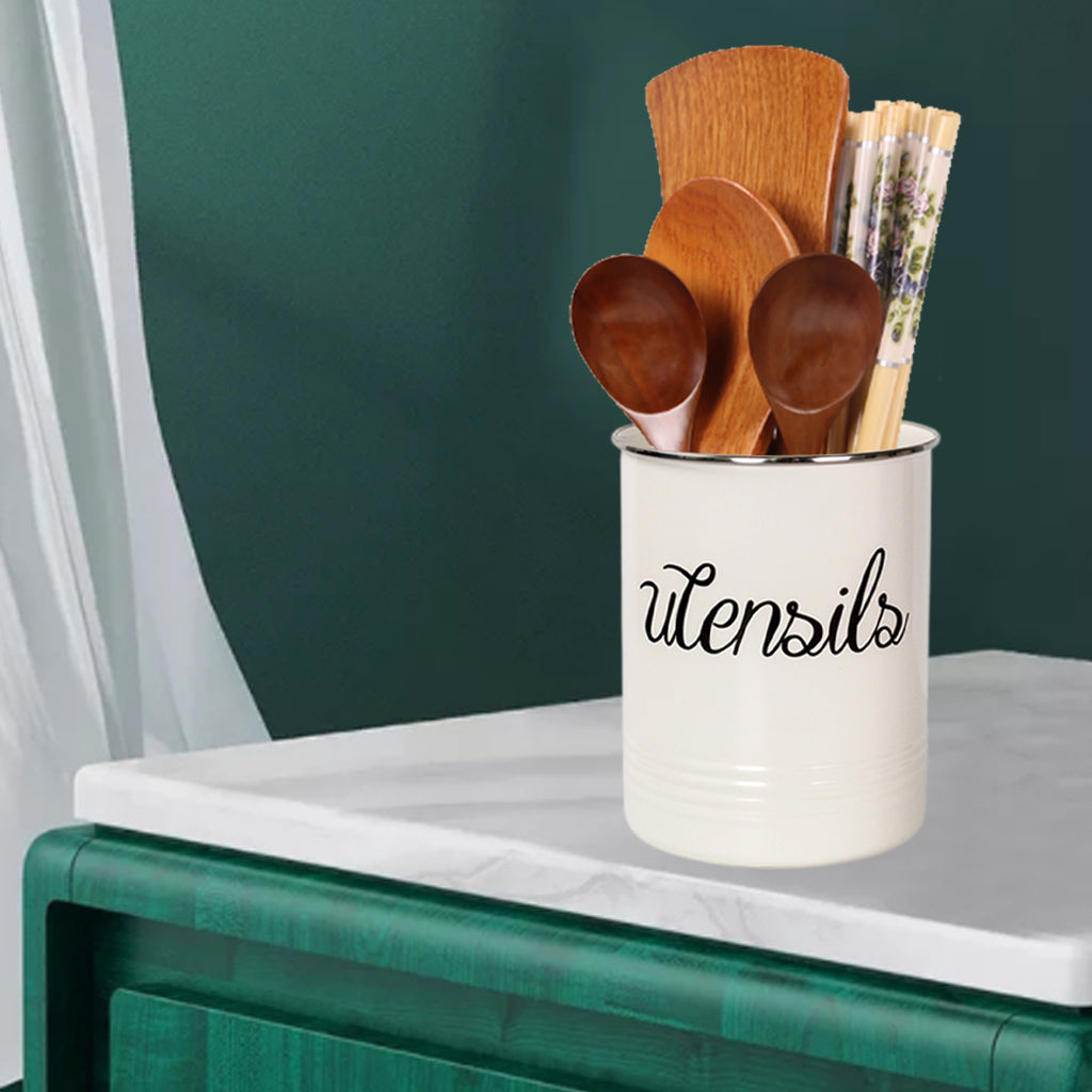 Kitchen Utensil Container Jar Kitchen Cooking Tools Storage Tabletop Decor White