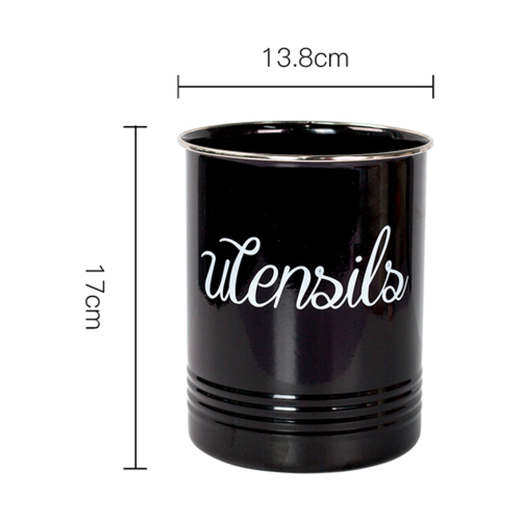 Kitchen Utensil Container Jar Kitchen Cooking Tools Storage Tabletop Decor Black
