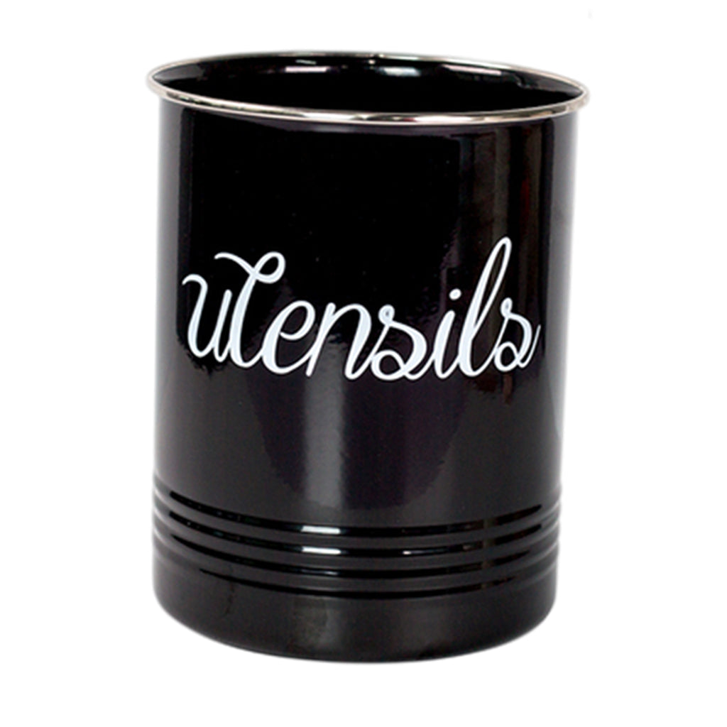 Kitchen Utensil Container Jar Kitchen Cooking Tools Storage Tabletop Decor Black