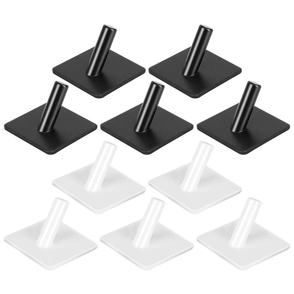 5 Pieces Self Adhesive Hook Kitchen Bathroom Wall Door Sticky Hanger Black