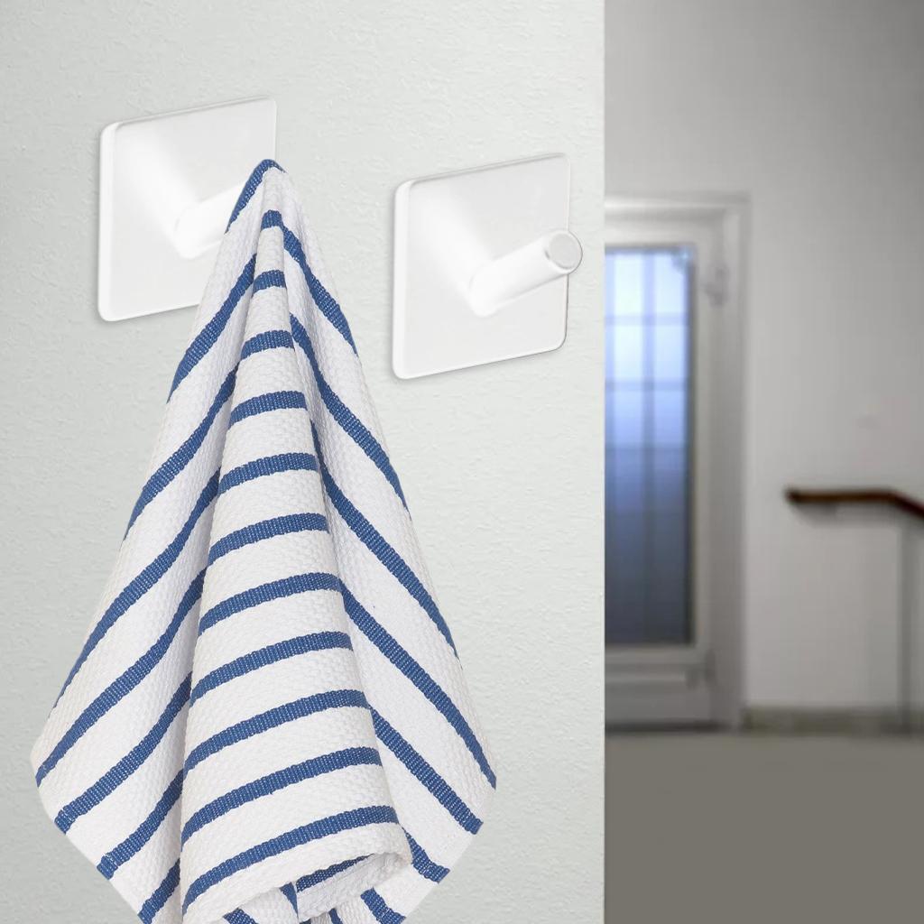 5 Pieces Self Adhesive Hook Kitchen Bathroom Wall Door Sticky Hanger White