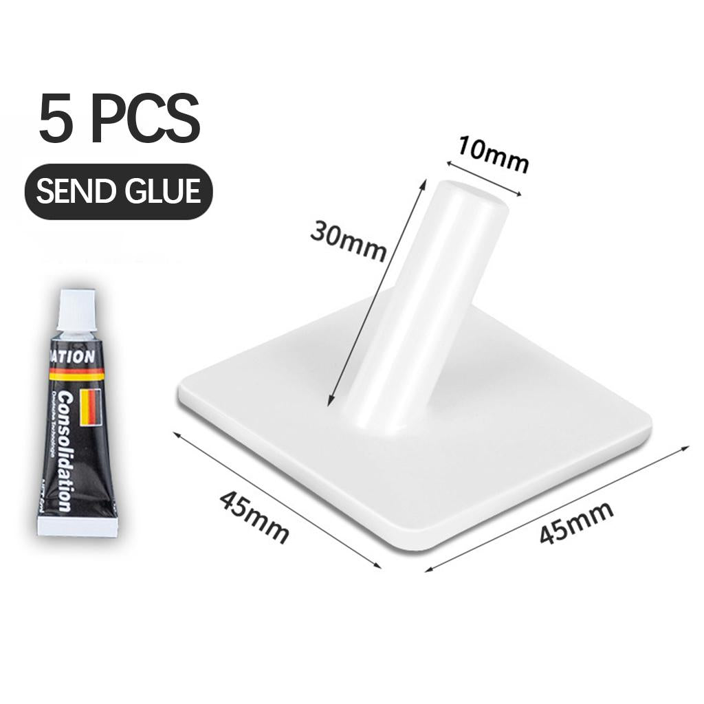 5 Pieces Self Adhesive Hook Kitchen Bathroom Wall Door Sticky Hanger White