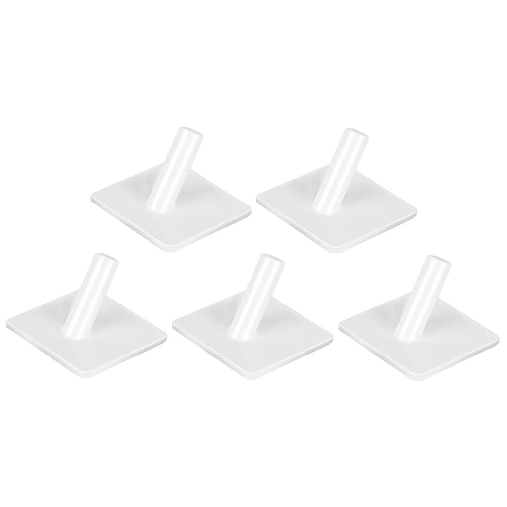 5 Pieces Self Adhesive Hook Kitchen Bathroom Wall Door Sticky Hanger White