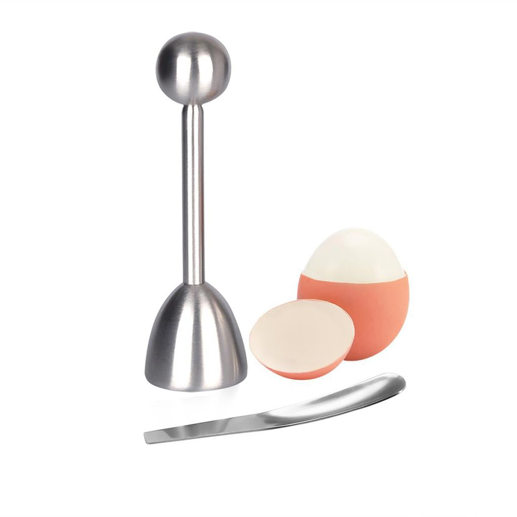 Stainless Steel Egg Topper Opener Soft Boiled Eggs with 2 Cups 2 Spoons