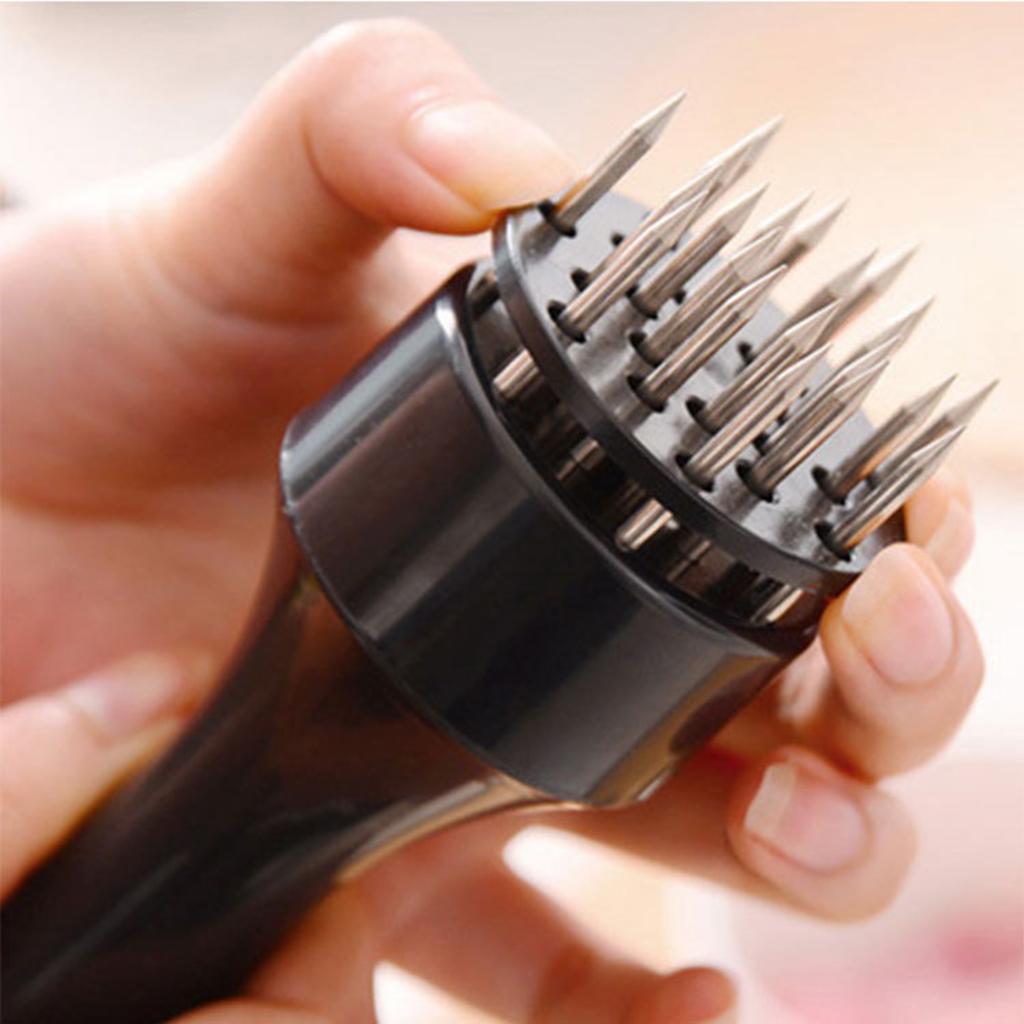 Meat Needle Gadgets Marinade Tenderizing Stainless Stee for Household  black