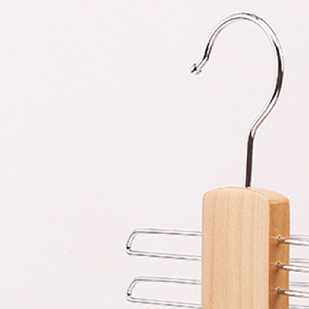 20Tie Wooden Belt Hanger Belt Scarf Holder Closet Organizer Rack Hook Hanger Beige