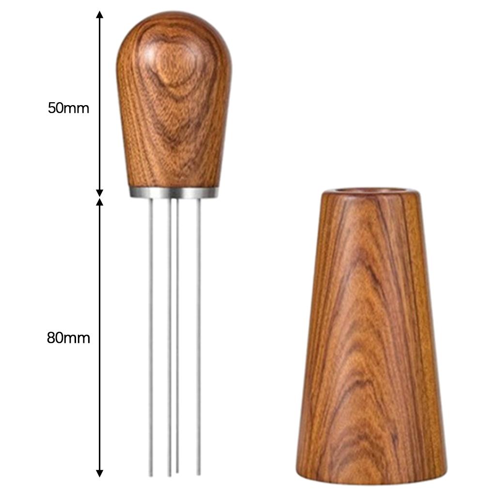 1pc Coffee Stirrer Coffee Needle Distributor with Holder 4-Pin Stirring Tool Redwood