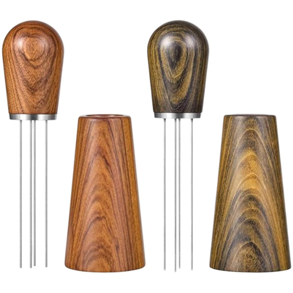 1pc Coffee Stirrer Coffee Needle Distributor with Holder 4-Pin Stirring Tool Redwood