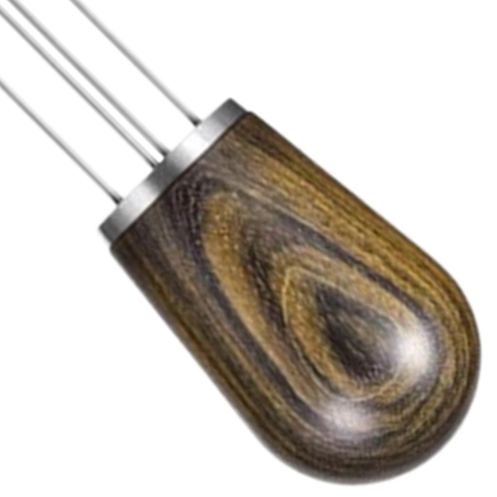 1pc Coffee Stirrer Coffee Needle Distributor with Holder 4-Pin Stirring Tool Rosewood