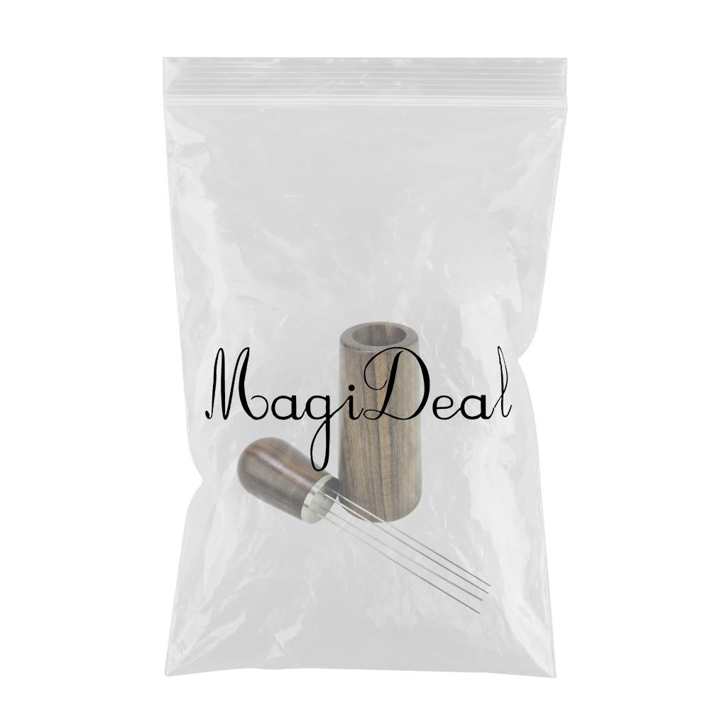 1pc Coffee Stirrer Coffee Needle Distributor with Holder 4-Pin Stirring Tool Rosewood