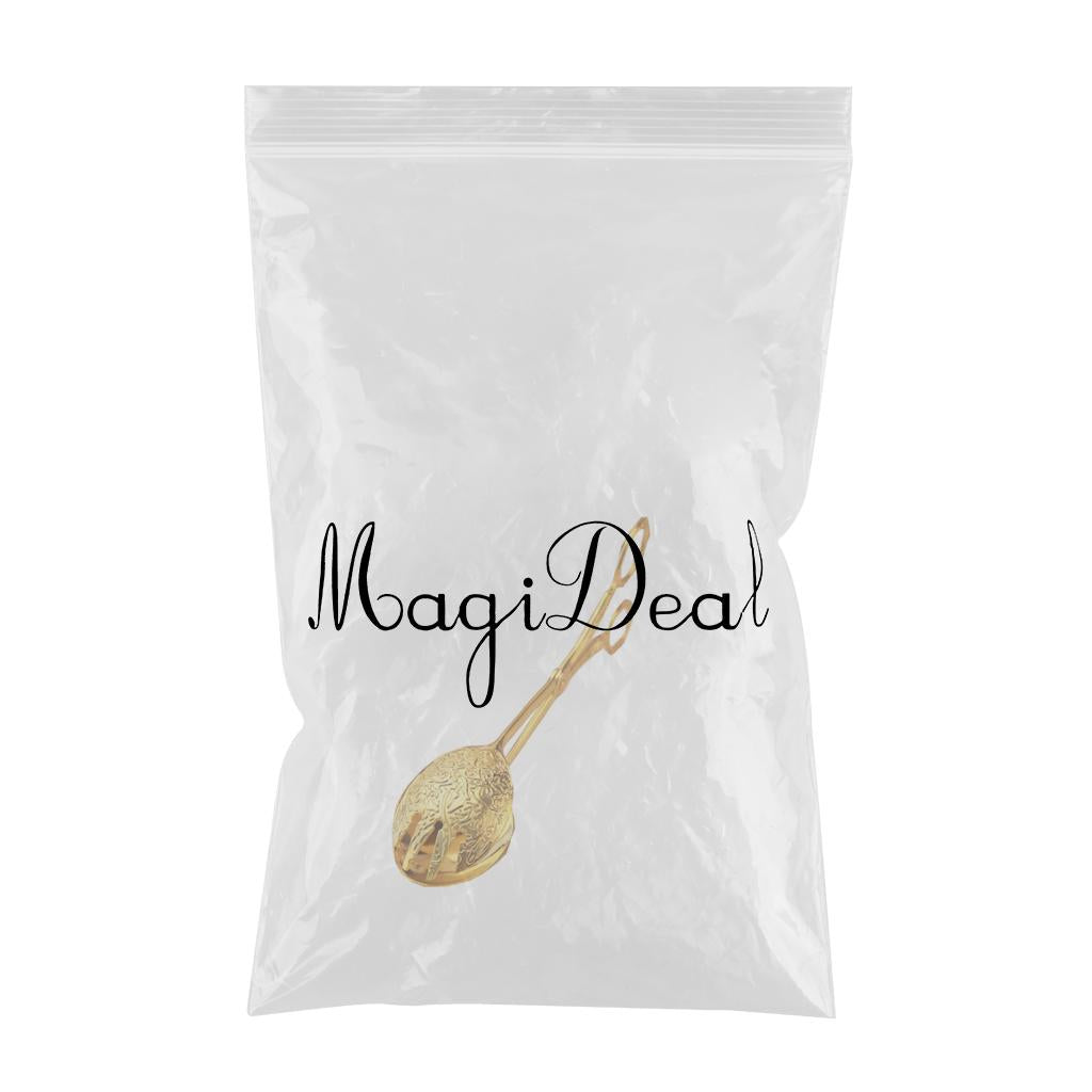 Kitchen Tongs  Food Serving Tongs  Dessert Clip Clamp Round Gold