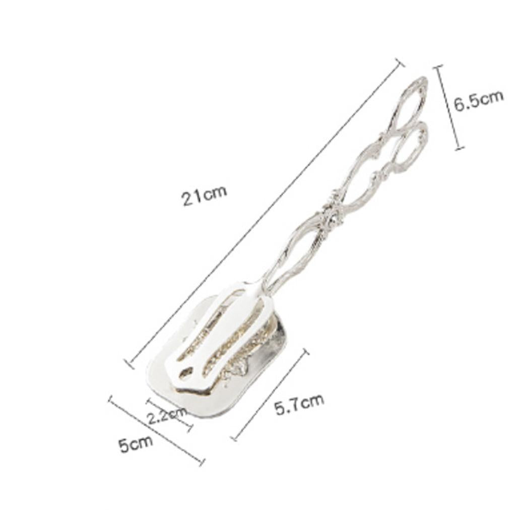 Kitchen Tongs  Food Serving Tongs  Dessert Clip Clamp Square  Silver