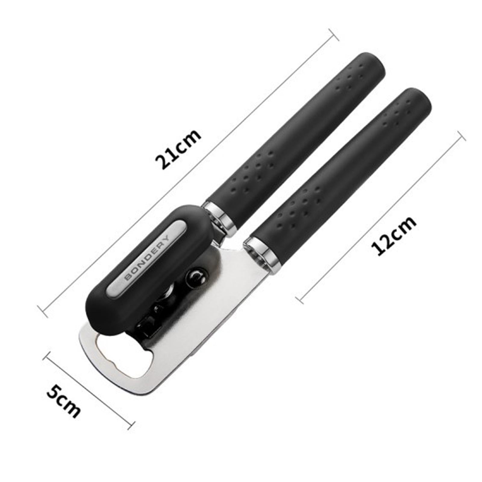 Manual Can Opener Hand Grip Safety Kitchen Non Slip Bottle Opener Effortless