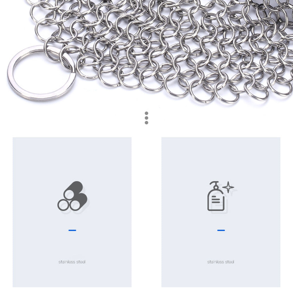 Chainmail Cleaner Ceramic Wide Applications Stainless Steel for Household 8x8 inch Round