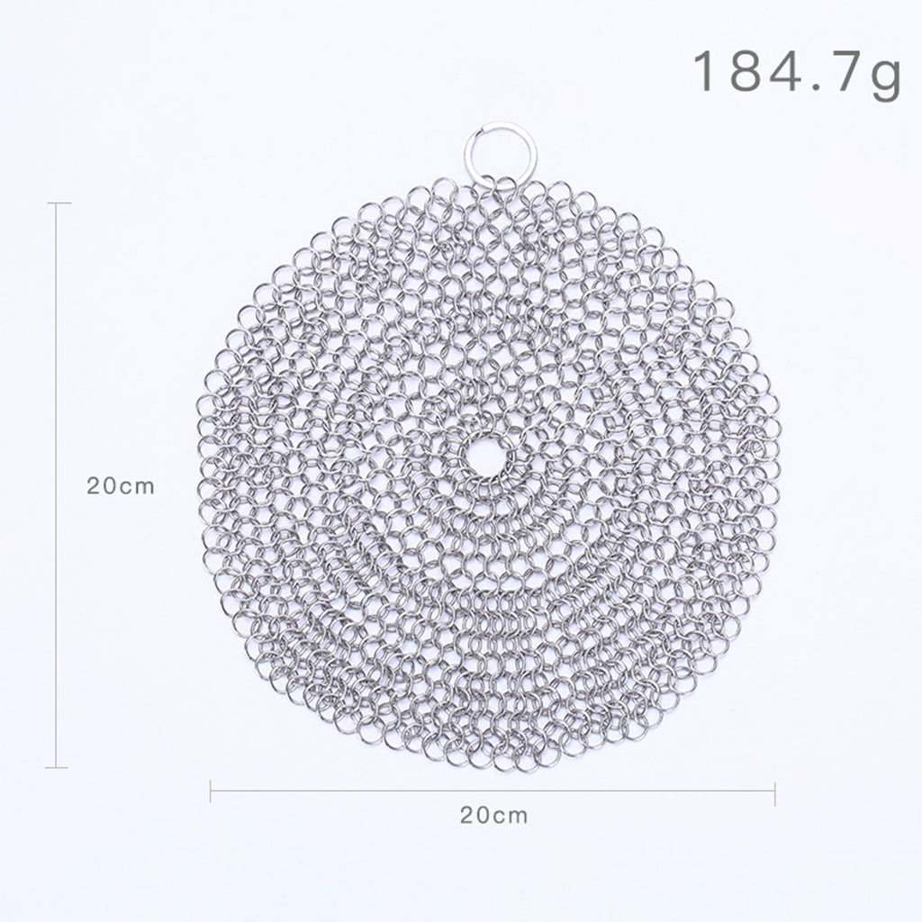 Chainmail Cleaner Ceramic Wide Applications Stainless Steel for Household 8x8 inch Round