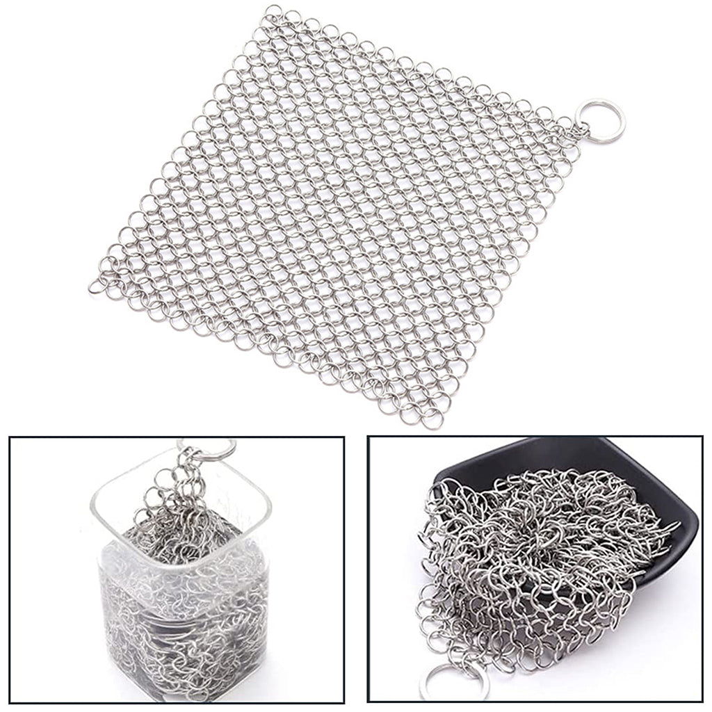 Chainmail Cleaner Ceramic Wide Applications Stainless Steel for Household 7x7 inch Square