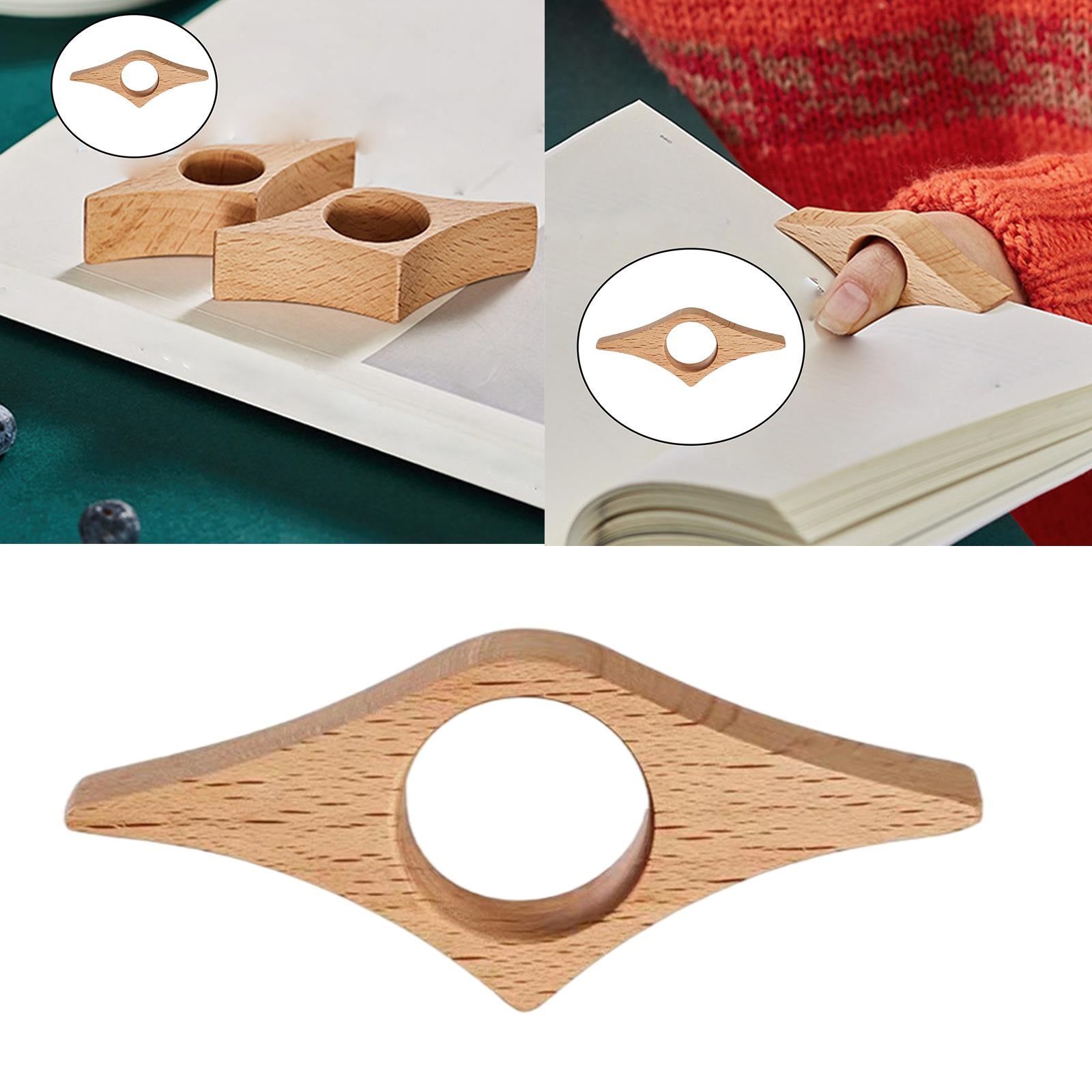 Book Page Holder Gifts Natural 1 Hand Readers Wooden for Office Men Bookworm Wood S