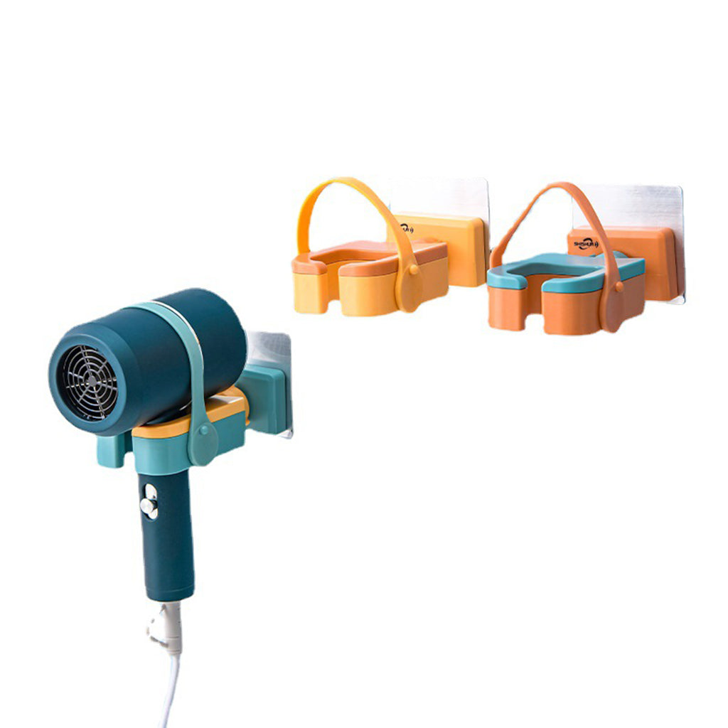 Hair Dryer Rack Portable Punch-Free Blow Dryer Storage for Bathroom Yellow