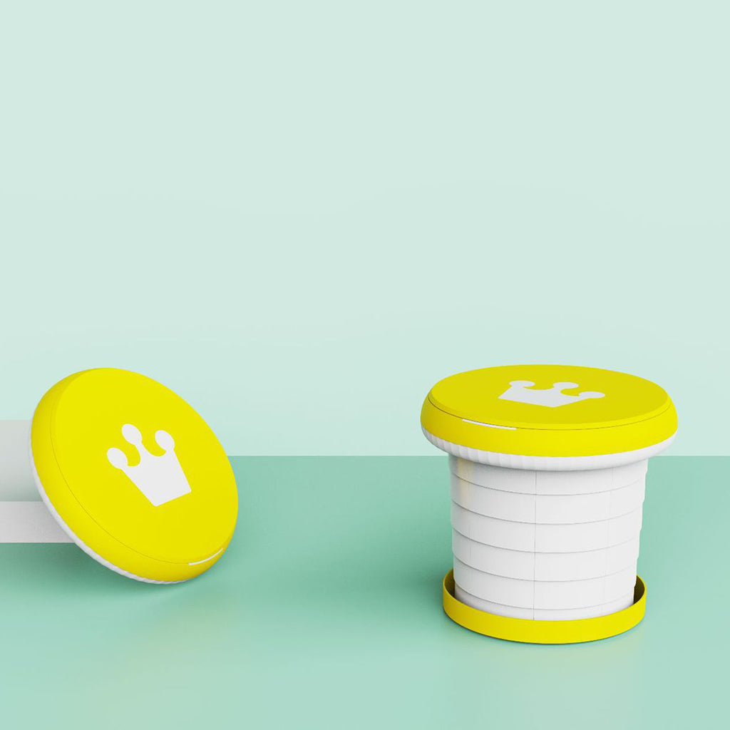 Cute Portable Folding Toilet Washable for Child Non-Slip Strip Design Park Yellow