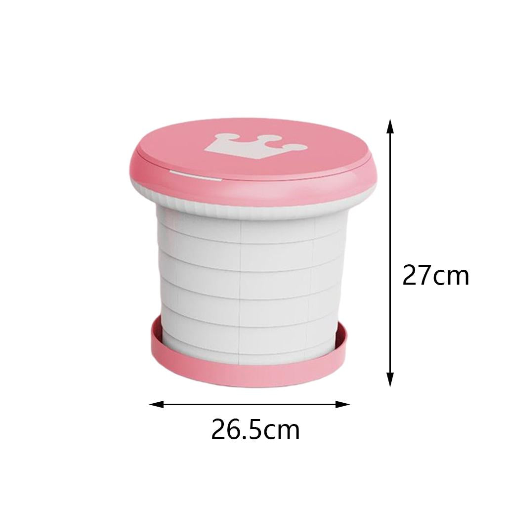 Cute Portable Folding Toilet Washable for Child Non-Slip Strip Design Park Pink