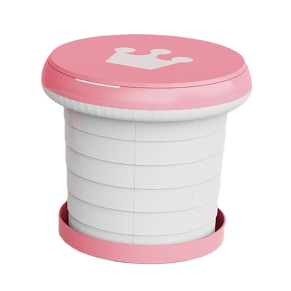 Cute Portable Folding Toilet Washable for Child Non-Slip Strip Design Park Pink