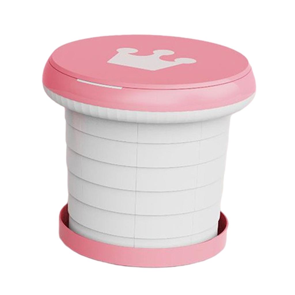 Cute Portable Folding Toilet Washable for Child Non-Slip Strip Design Park Pink