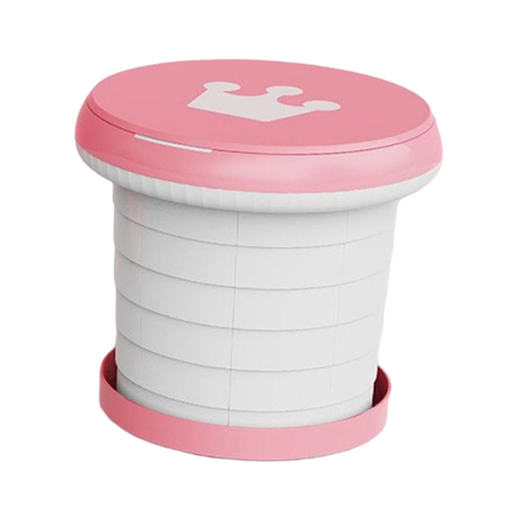 Cute Portable Folding Toilet Washable for Child Non-Slip Strip Design Park Pink