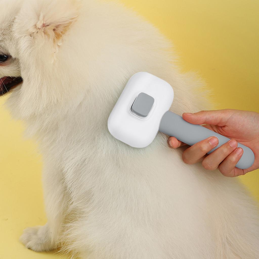 Pet Grooming Brush Easily Cleaning Undercoat Tangled Gm Dogs gray white