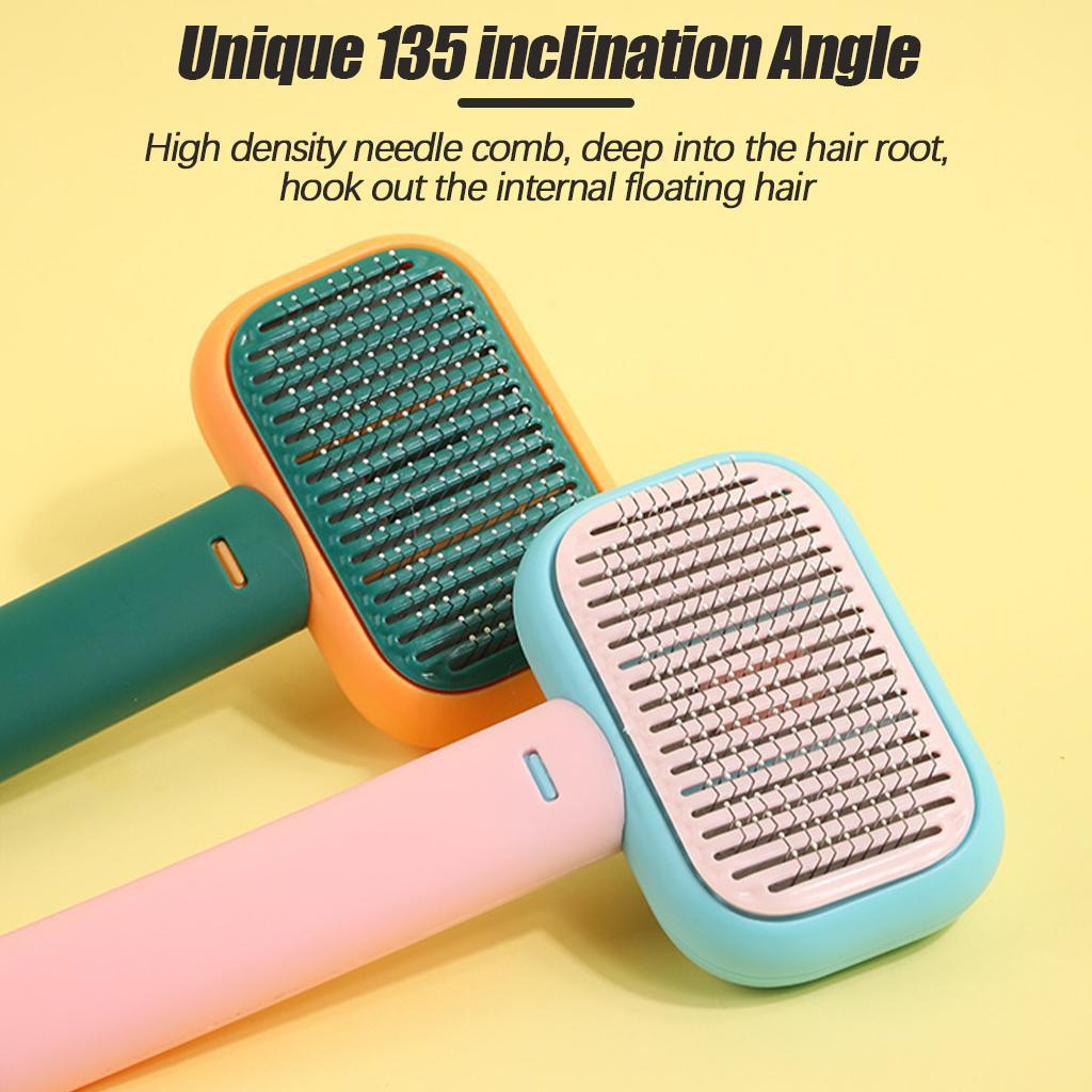 Pet Grooming Brush Easily Cleaning Undercoat Tangled Gm Dogs orange green