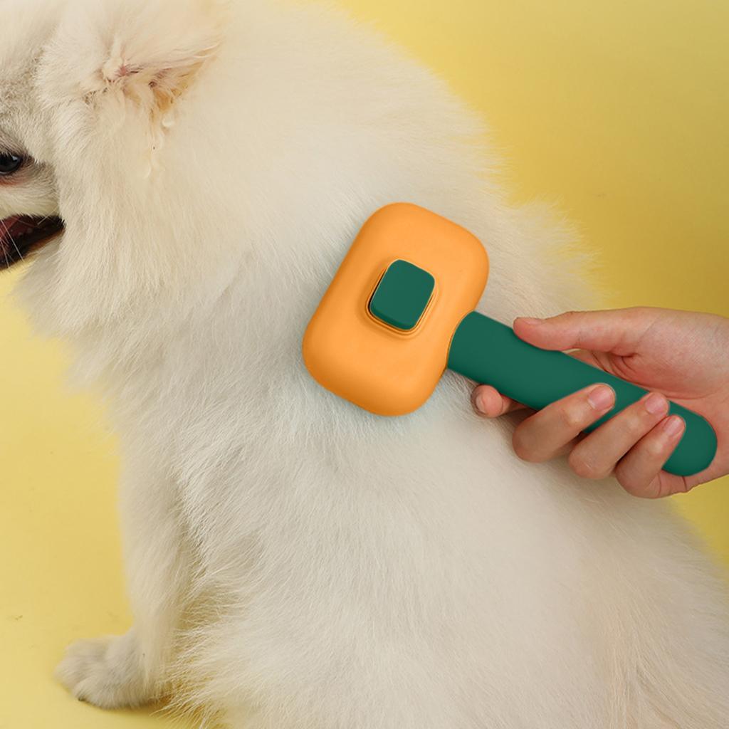 Pet Grooming Brush Easily Cleaning Undercoat Tangled Gm Dogs orange green
