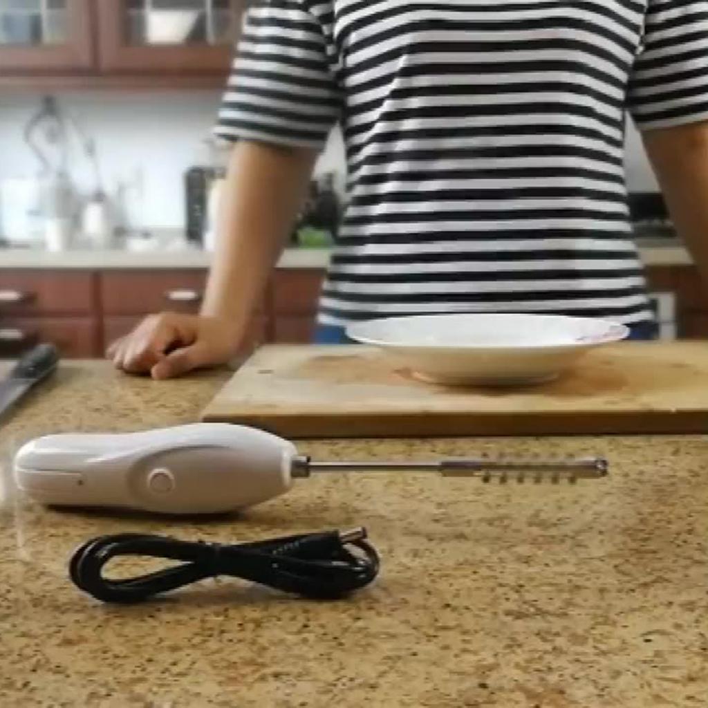 Electric Vegetable Corer Tool Portable White for Kitchen Carving Cucumber