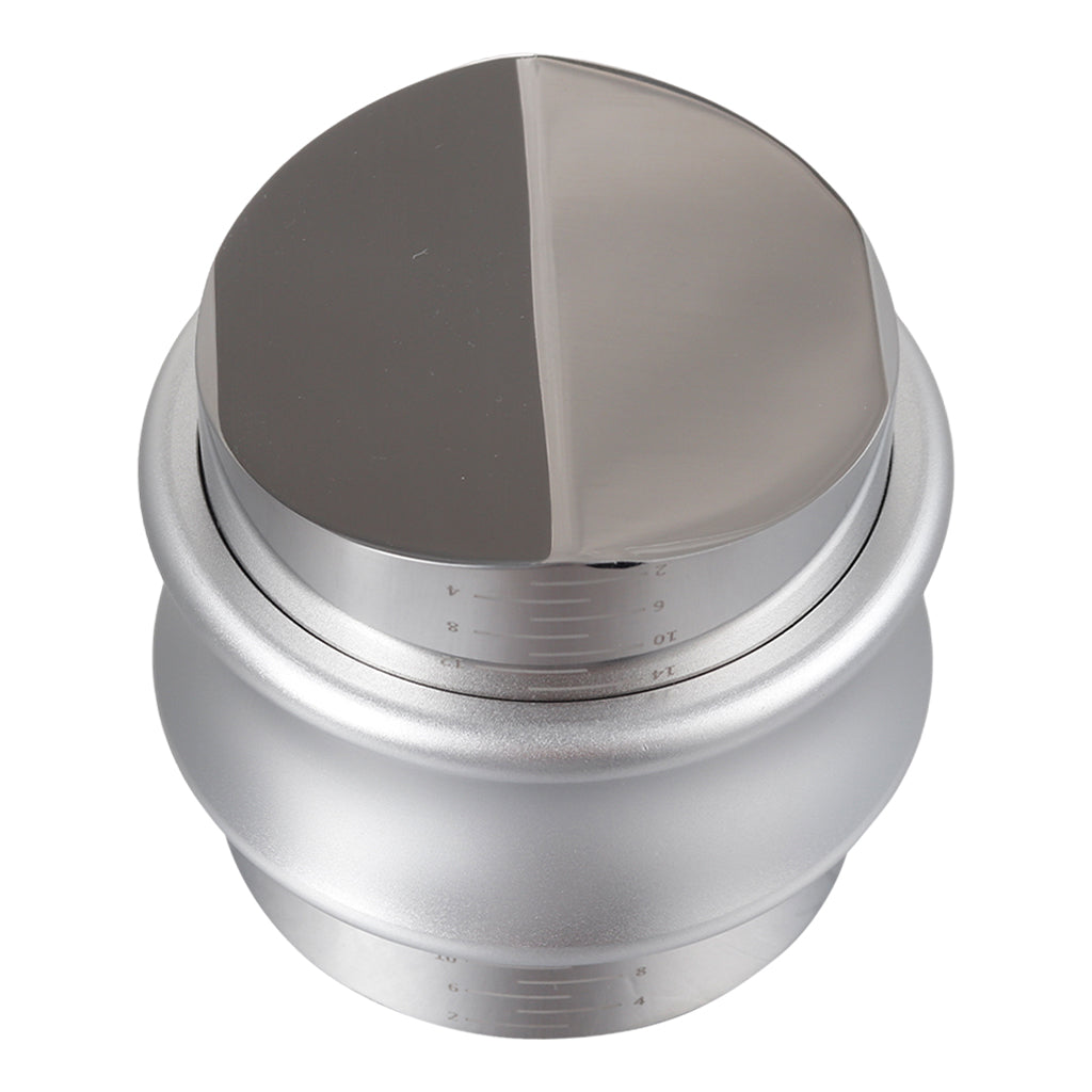 Alloy Coffee Distributor Leveler Adjustable Depth Coffee Tamper Silver 51mm