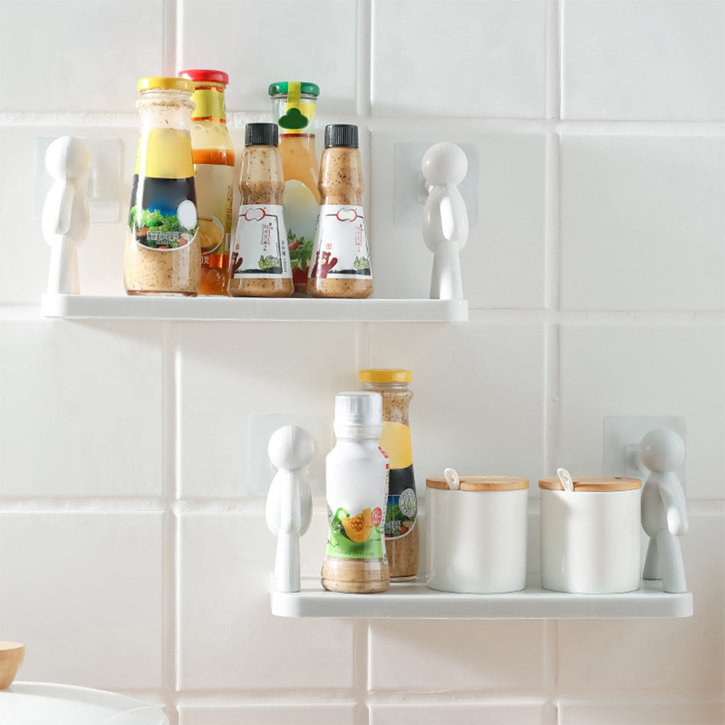 Self Adhesivecute Floating Shelves Wall Shelf for Kitchen Bathroom Entryway white