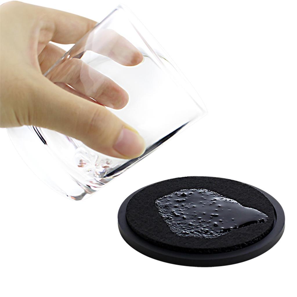 Absorbent Coasters 6Pcs Tabletop Drinking Heatproof for Resistant Kitchen Black