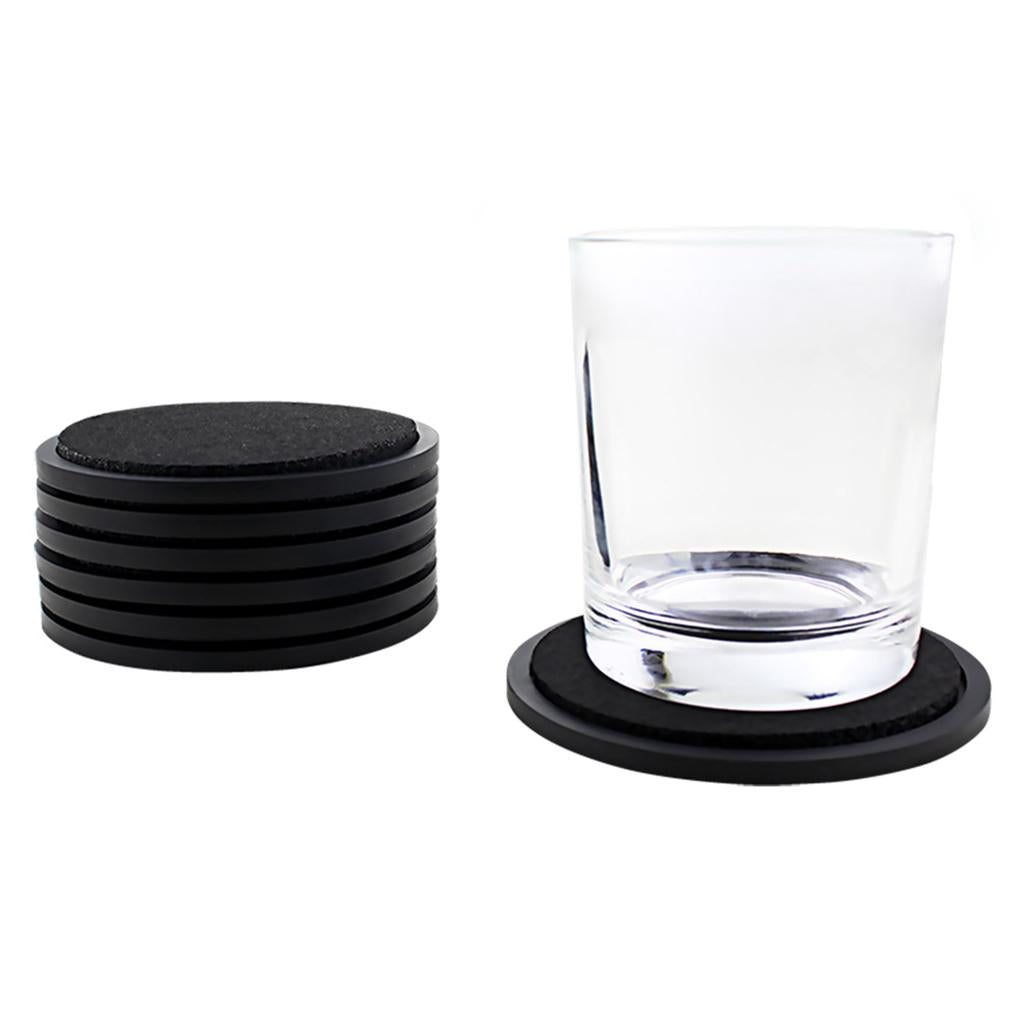 Absorbent Coasters 6Pcs Tabletop Drinking Heatproof for Resistant Kitchen Black